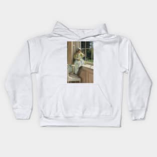 A Looking Out O'window, Sunshine by Laura Theresa Alma-Tadema Kids Hoodie